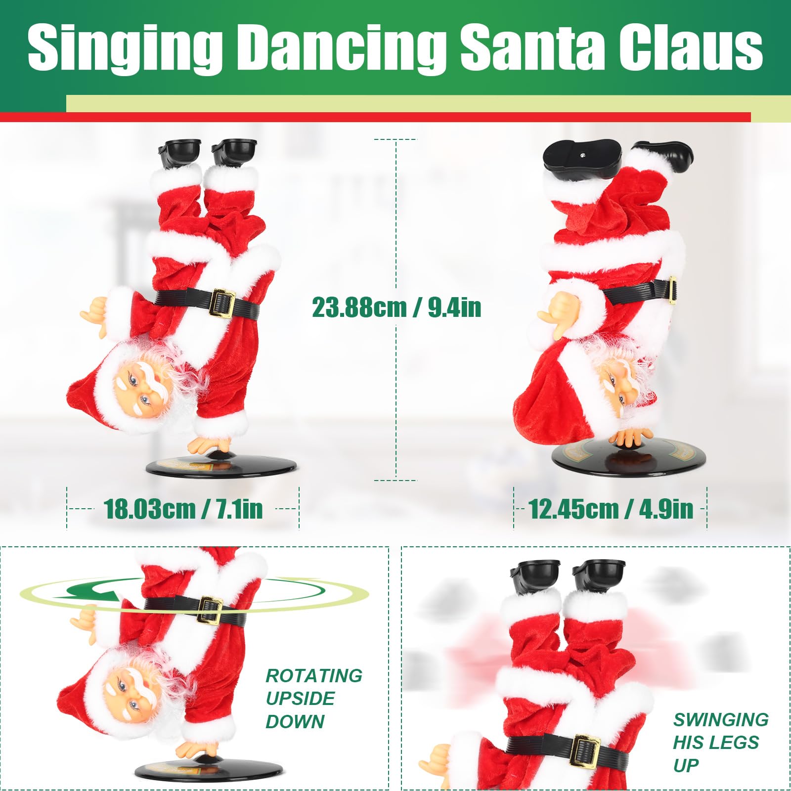 Amazon.com: SdeNow Singing Dancing Inverted Rotating Santa Claus